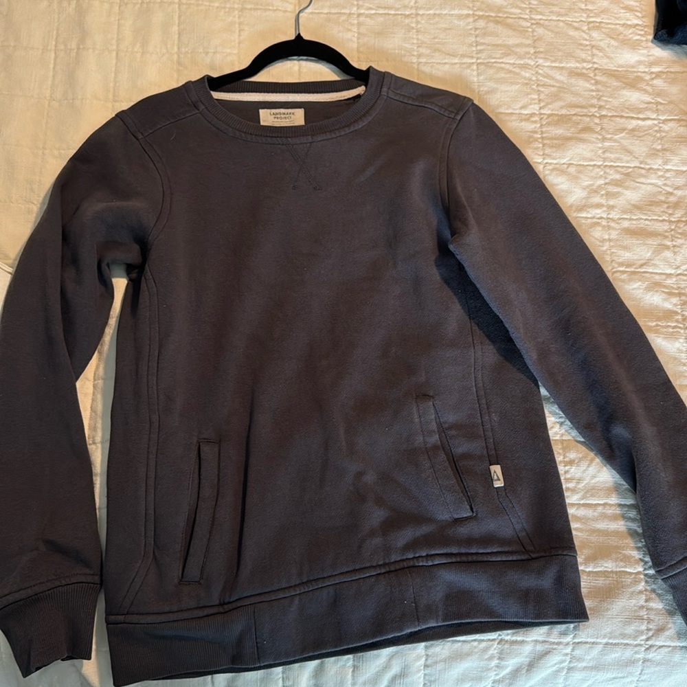 Landmark Project sweatshirt, size S, front pockets, blue
